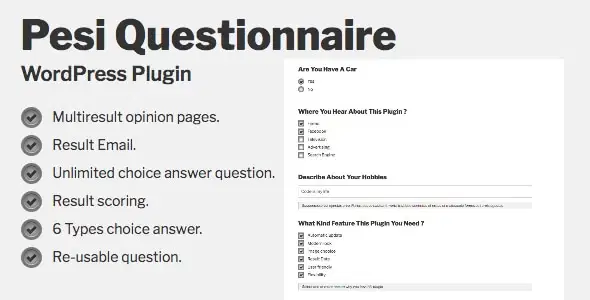 Pesi Questionnaire – Multiresult Survey and Quiz WordPress Plugin