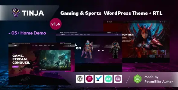 Tinja – Gaming & eSports Elementor WordPress Theme
