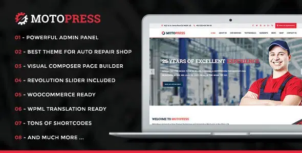 MotoPress – Auto Repair & Mechanic Shop WordPress Theme