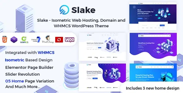 Slake – Isometric Web Hosting, Domain and WHMCS WordPress Theme