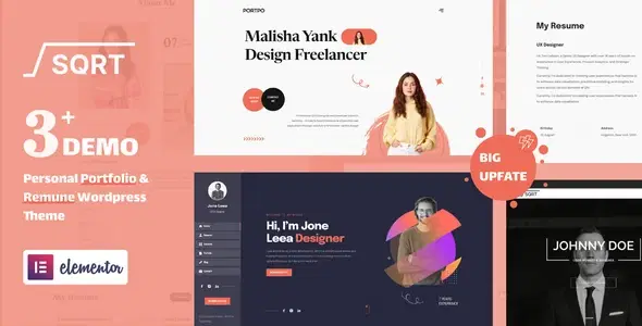 Squareroot – WordPress Resume Theme