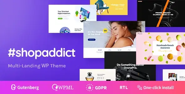 Shopaddict – 16 Ready WordPress Landing Pages Theme