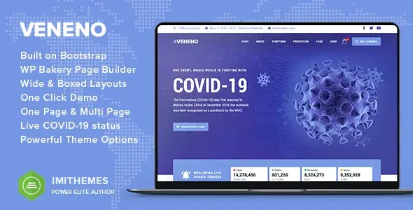 Veneno – Coronavirus Information WordPress Theme