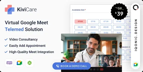KiviCare(TM) – Google Meet Telemed And WooCommerce Payment Gateway (Add-on)