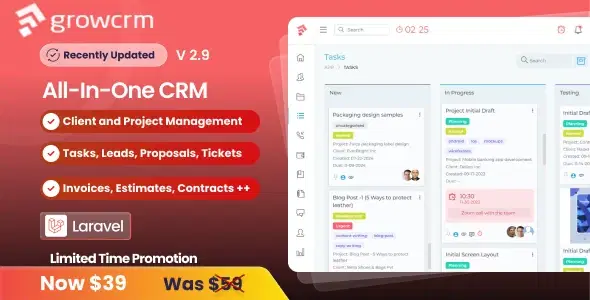 Grow CRM – Laravel Project Management
