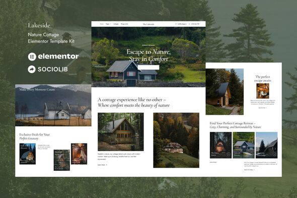 Lakeside - Nature Cottage Elementor Template Kit