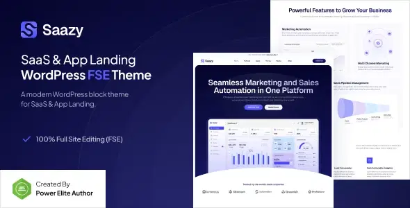 Saazy – SaaS & App Landing Page FSE WordPress Theme