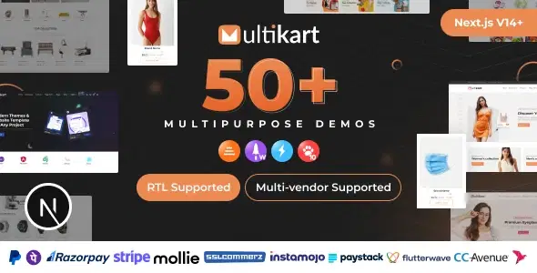 Multikart – React Next JS Multipurpose Ecommerce, React Hooks , Context API