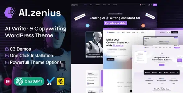 Ai Zenius – AI Writer & Copywriting WordPress Theme